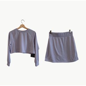 Lilac / Purple Crop Top Sweater with Skirt